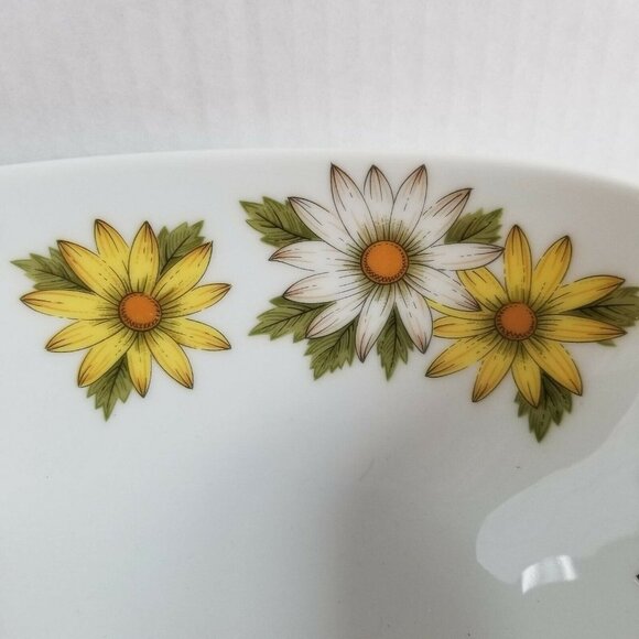 NORITAKE Bowl Yellow White Floral Serving dish rectangle 6730 MARGUERITE 10"x7" - Picture 4 of 6